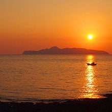 Setting Sun, seen from Hado-Misaki Campsite